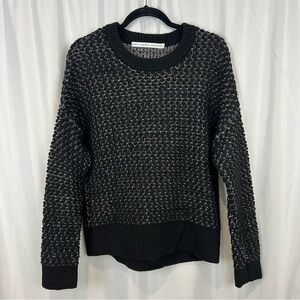 & Other Stories Alpaca Wool silver Metallic fiber detail Black sweater